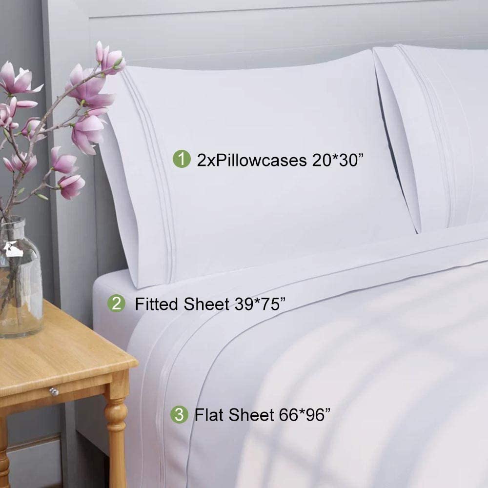 Certified 100% Pure Egyptian Cotton Sheet Set – 400 Thread Count- 4 Piece- Sateen Weave- Long Staple Combed Cotton-Extra Soft Smooth Silky- Sateen Weave (King ,White)